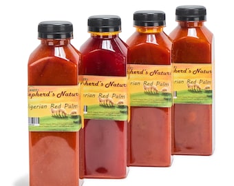 Nigerian Red Palm Oil: Natural African Cooking Oil, Rich in Vitamin E, (500ml x 4 bottles)