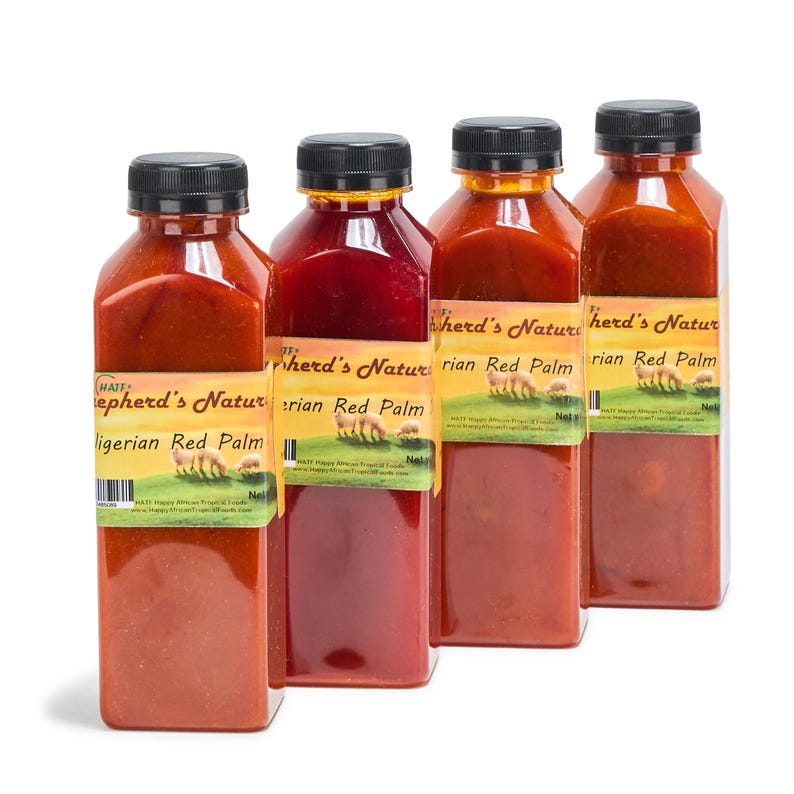 Nigerian Red Palm Oil: Natural African Cooking Oil, Rich in Vitamin E, (500ml x 4 bottles) bild 1