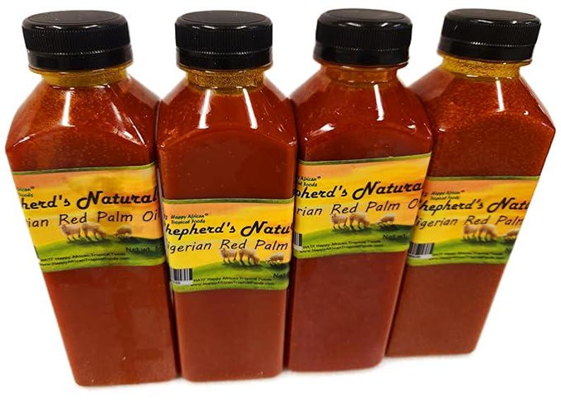 Nigerian Red Palm Oil: Natural African Cooking Oil, Rich in Vitamin E, (500ml x 4 bottles) bild 5