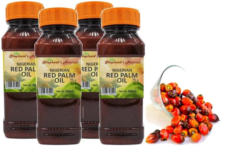 Nigerian Red Palm Oil: Natural African Cooking Oil, Rich in Vitamin E, (500ml x 4 bottles) bild 4