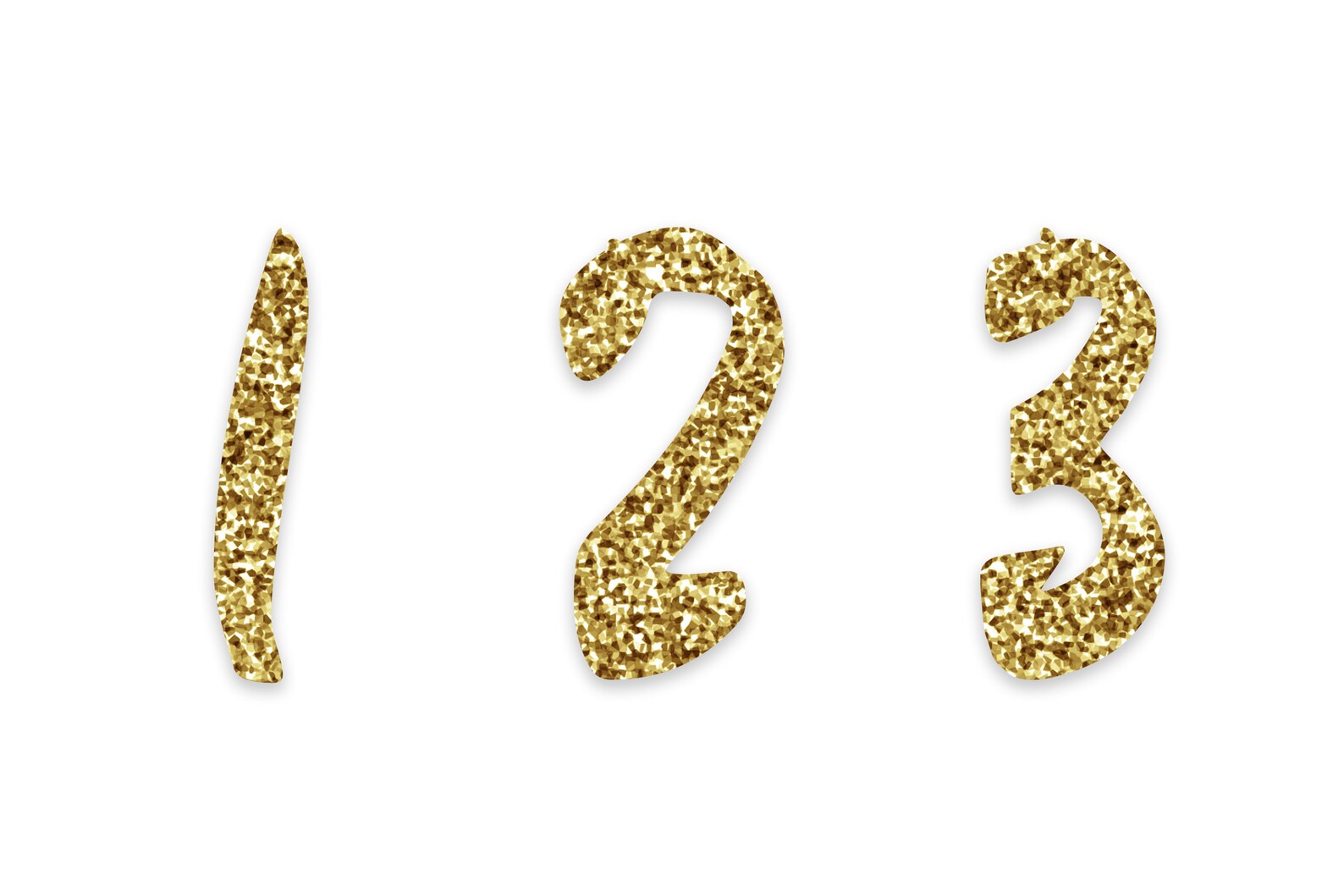 Gold Glitter Numbers Clip Arts Glitter Letters Cliparts Hand | Etsy