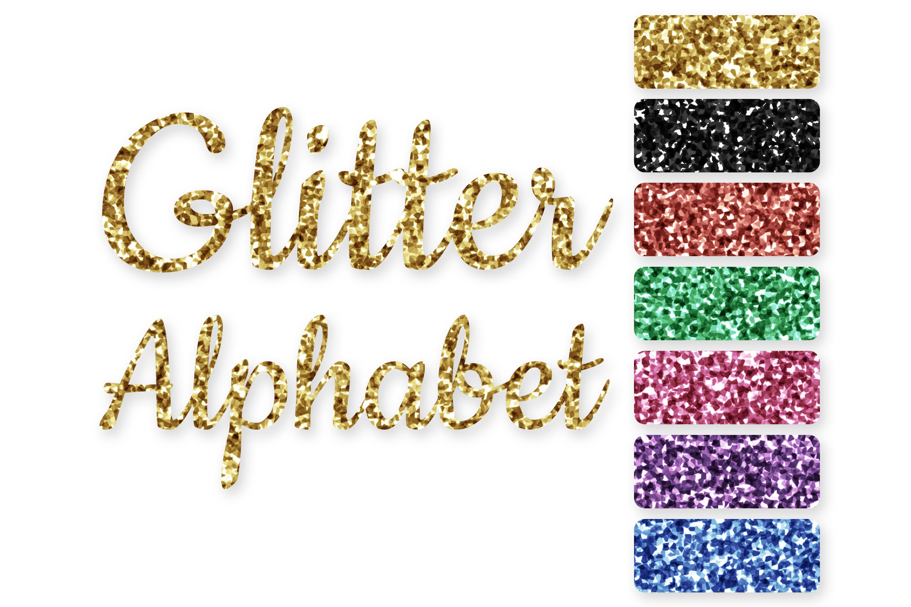 Glittery Alphabet Letters Clipart Set Alphabet Letters Clipart Clip