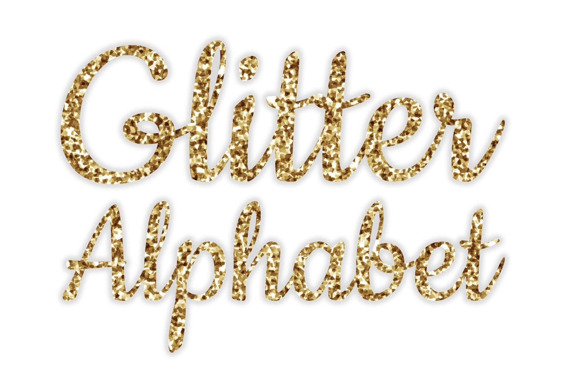 Gold Glitter Alphabet Clip Arts Glitter Letters Cliparts | Etsy