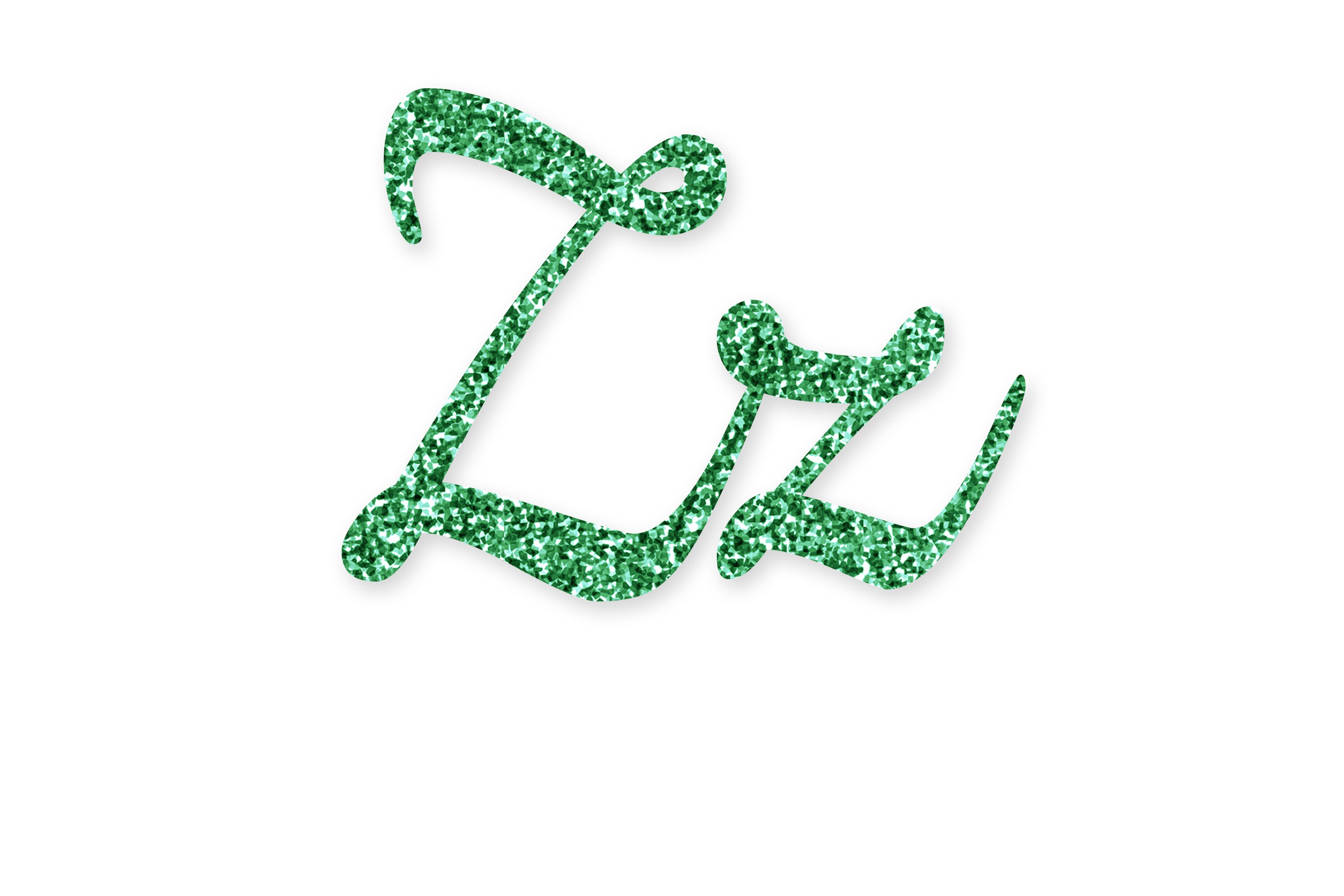 Green Glitter Alphabet Clip arts Glitter Letters Cliparts Etsy