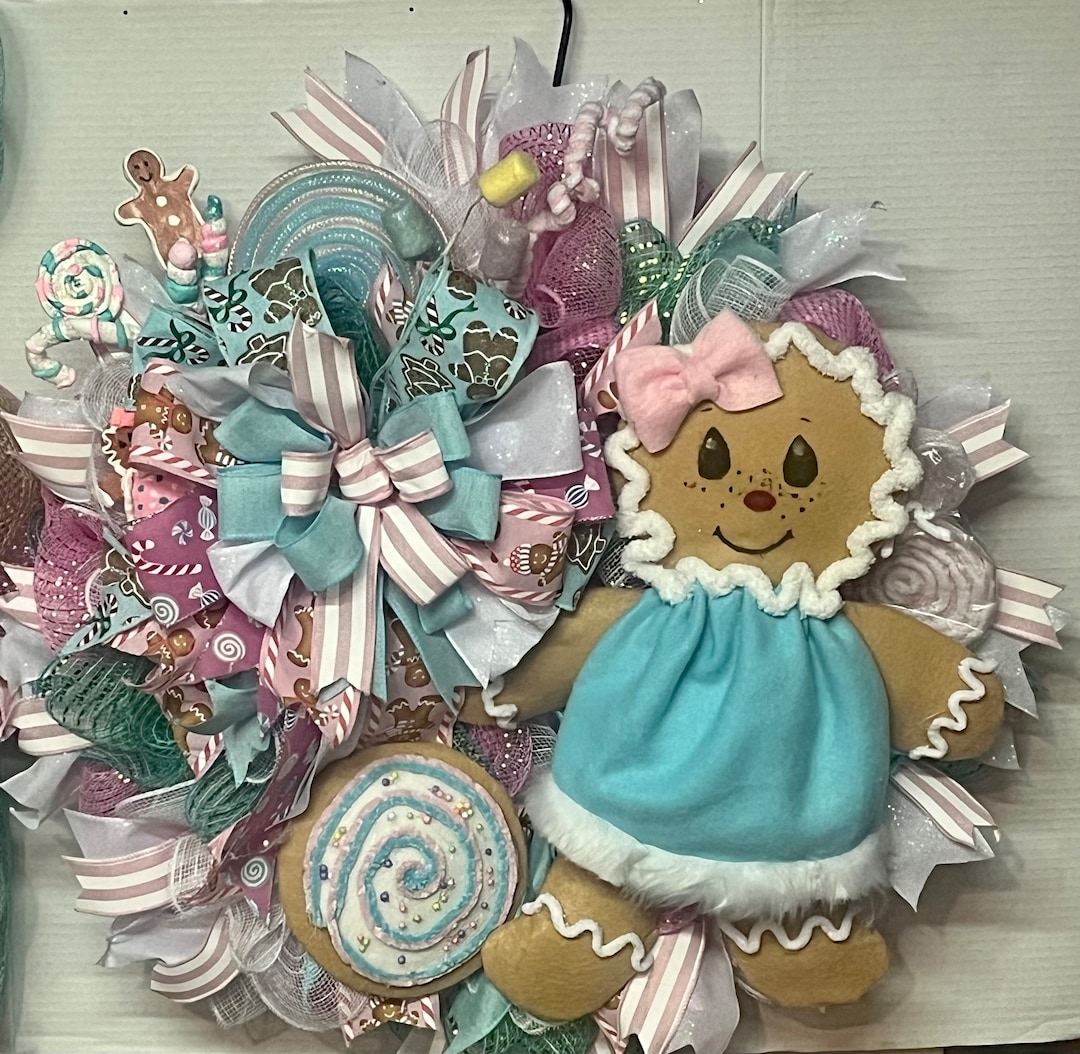 Gingerbread Wreath, Candy Themed Christmas Wreath Etsy