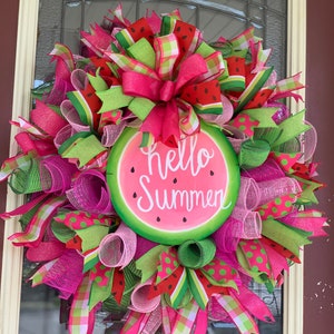 Watermelon wreath, summer wreath, watermelon door hanger image 5