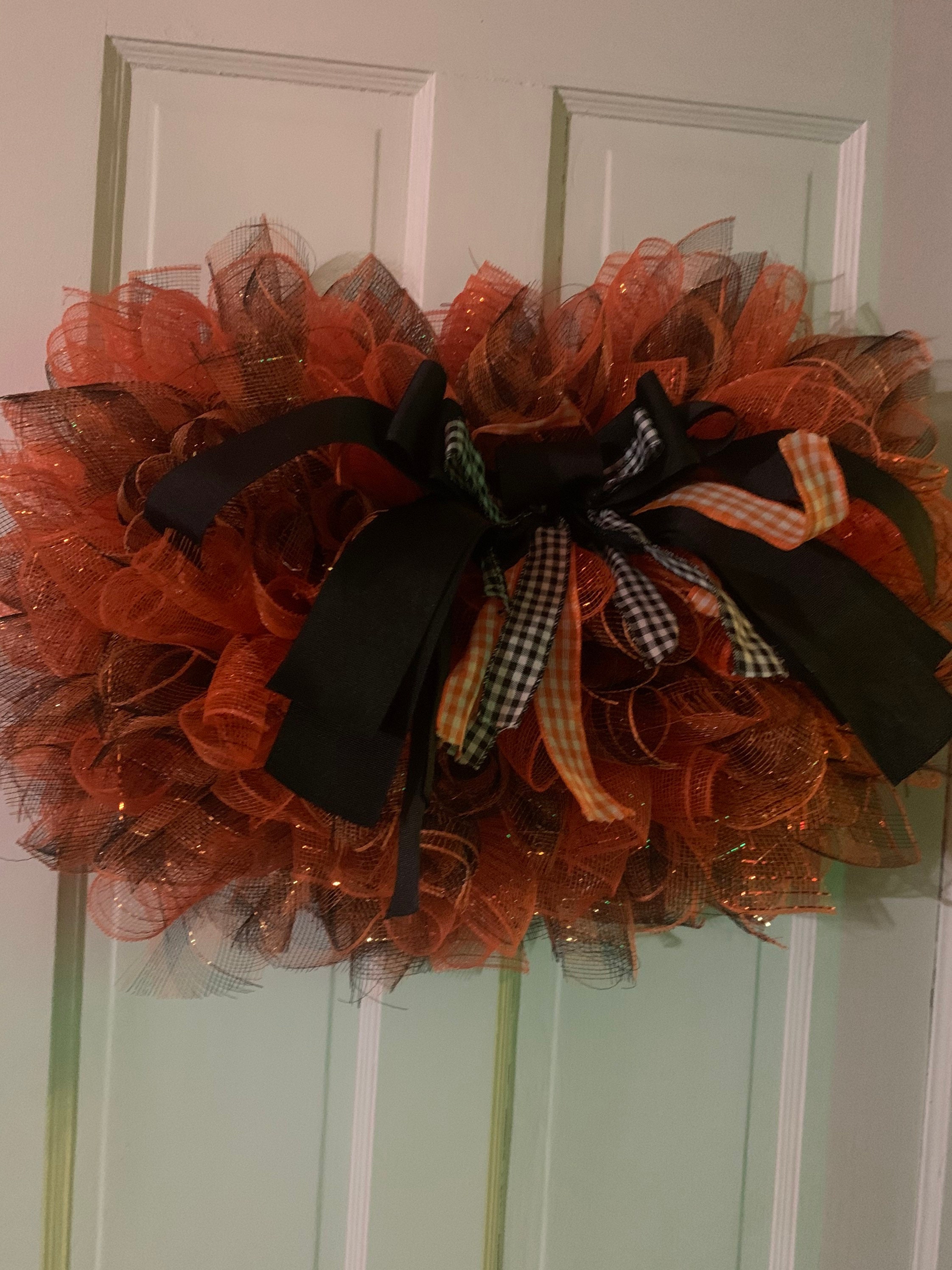 Halloween Garland/ Halloween door garland/ black and orange Etsy