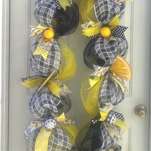 Pre-Lit Lemon Garland: Buffalo Plaid Summer Porch Decor