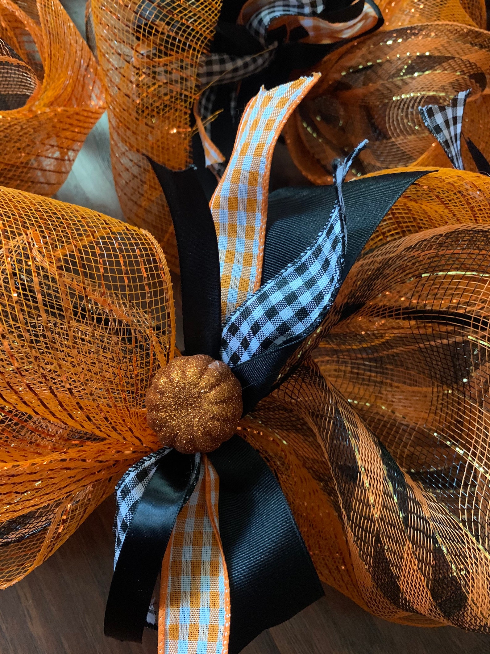 Halloween Garland/ Halloween door garland/ black and orange Etsy