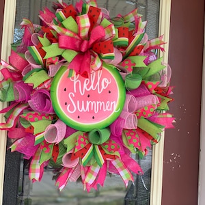 Watermelon wreath, summer wreath, watermelon door hanger