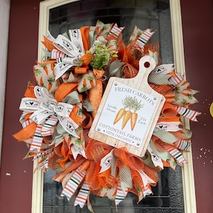 Carrot wreath, spring wreath for door, Easter wreath, fresh carrots