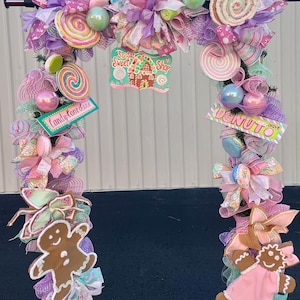 Candyland Christmas Garland with Lights: Gingerbread & Candy Decor, 9ft