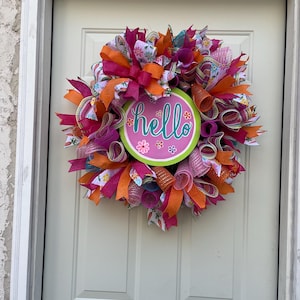 Bright colorful  wreath, summer wreath, welcome wreath for door, Spring or  Summer Wreath/ Colorful Everyday Wreath