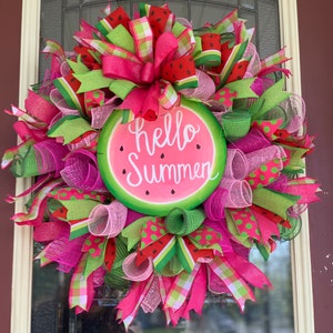 Watermelon wreath, summer wreath, watermelon door hanger image 9