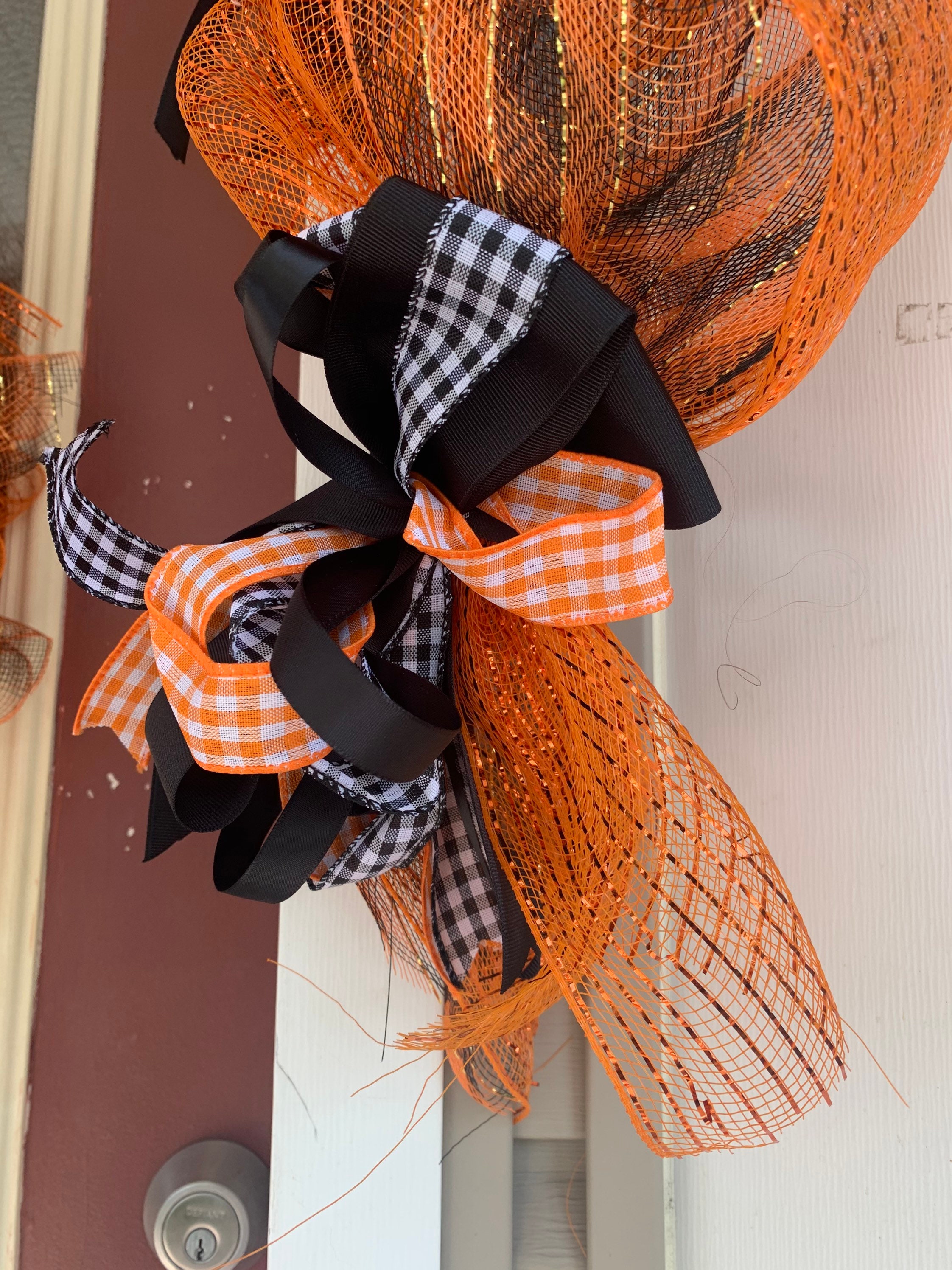 Halloween Garland/ Halloween door garland/ black and orange Etsy