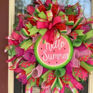 Watermelon wreath, summer wreath, watermelon door hanger image 6