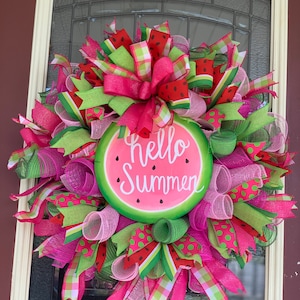 Watermelon wreath, summer wreath, watermelon door hanger image 7