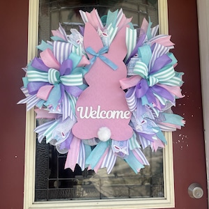 Easter wreath, Spring wreath, bunny wreath for door