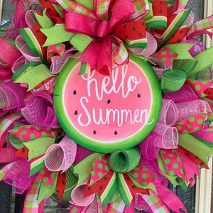 Watermelon wreath, summer wreath, watermelon door hanger image 3