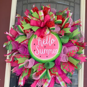 Watermelon wreath, summer wreath, watermelon door hanger image 4