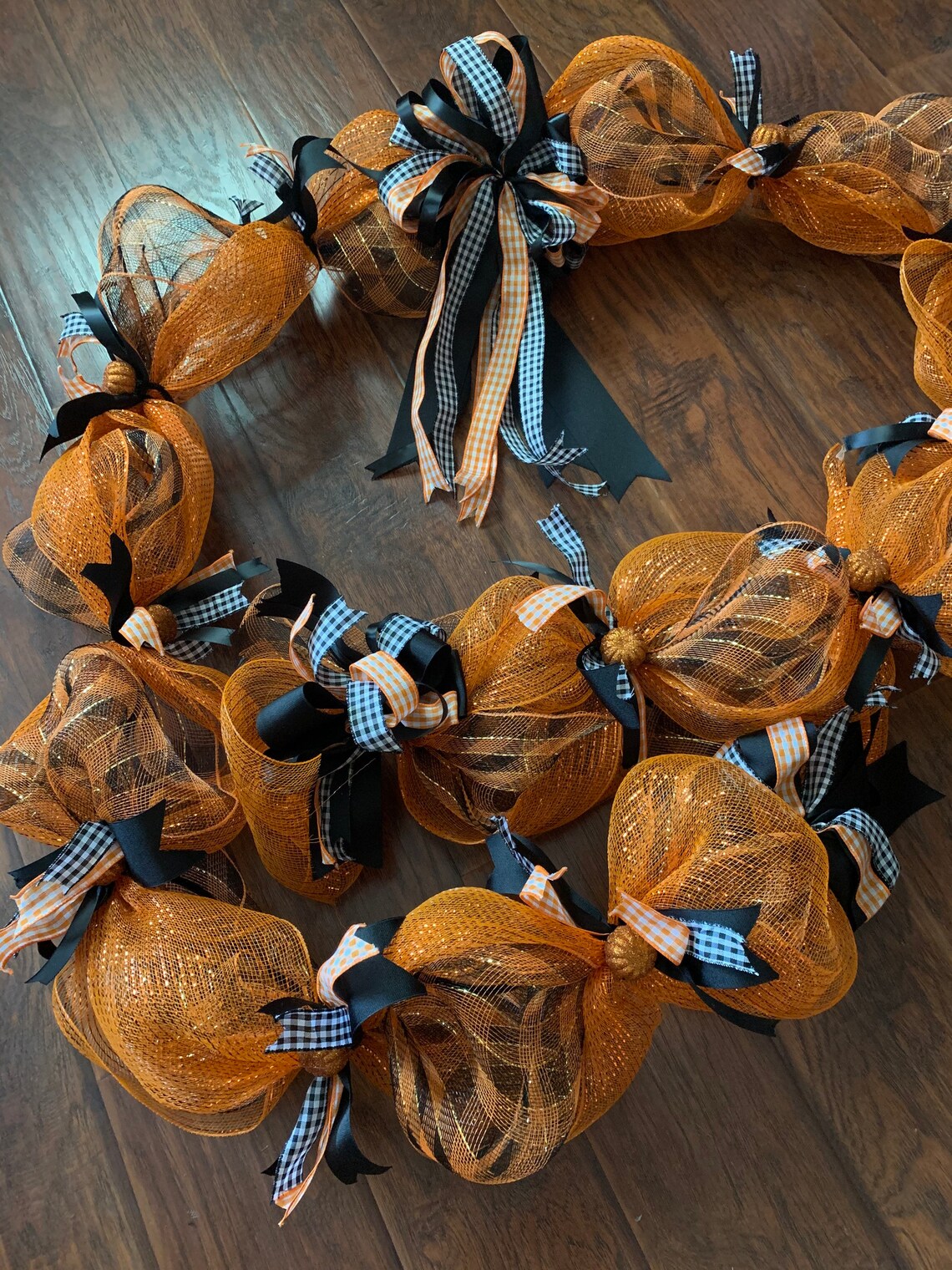 Halloween Garland/ Halloween door garland/ black and orange Etsy