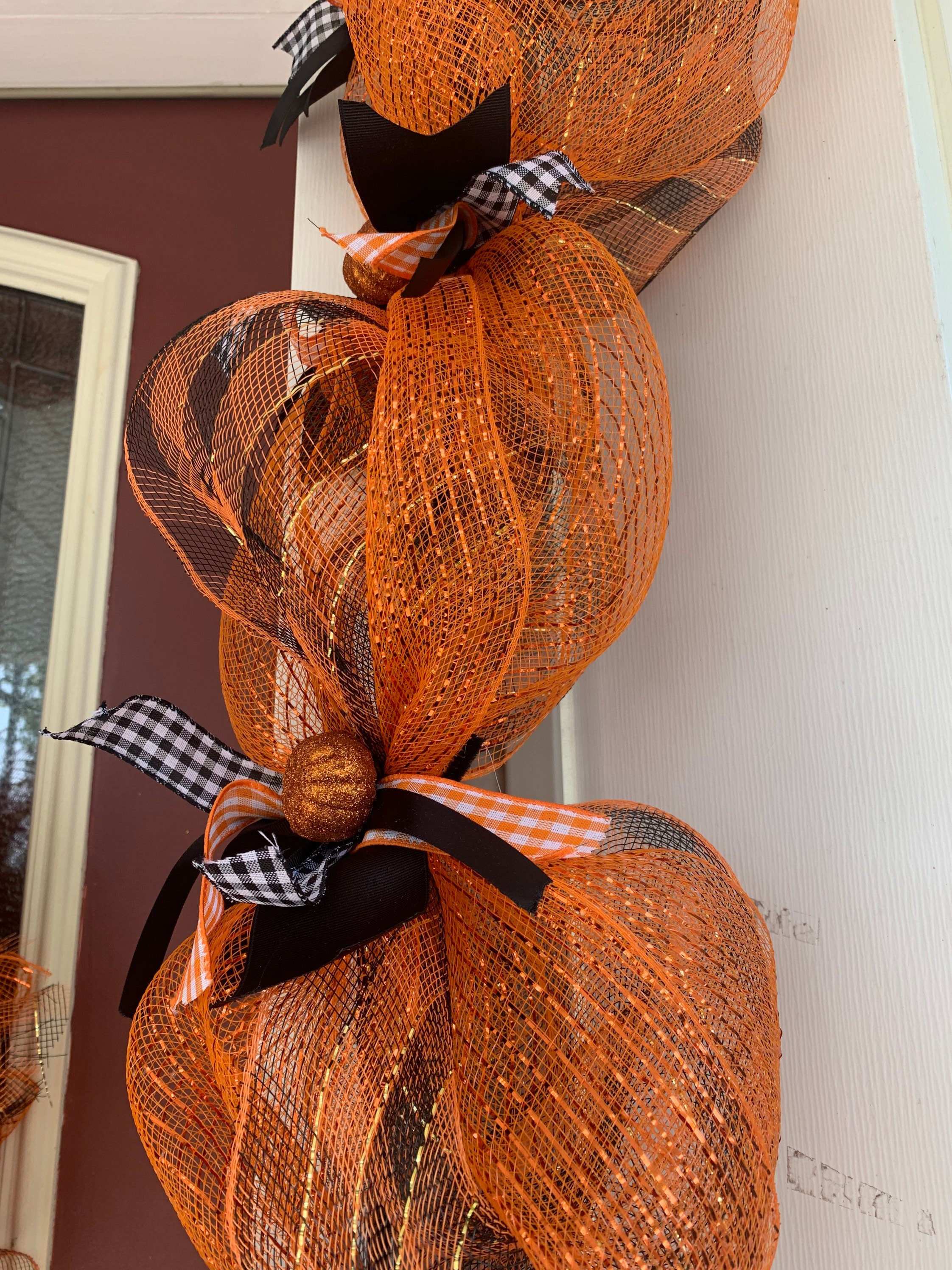 Halloween Garland/ Halloween door garland/ black and orange Etsy