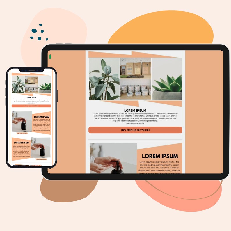 Mailchimp Email Template Canva Template Marketing | Etsy