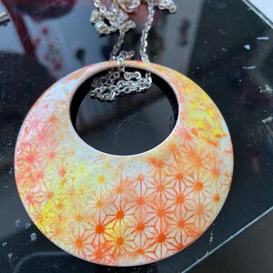 Boho chic floral white pendant