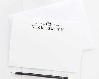 Blue Initial Stationery Modern Letter B Note Card Set A2S106