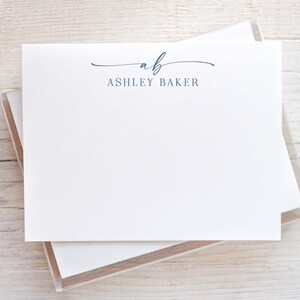 Personalized Womens Monogram Stationery, Notecard and Envelope Set, Professional Stationary Cards