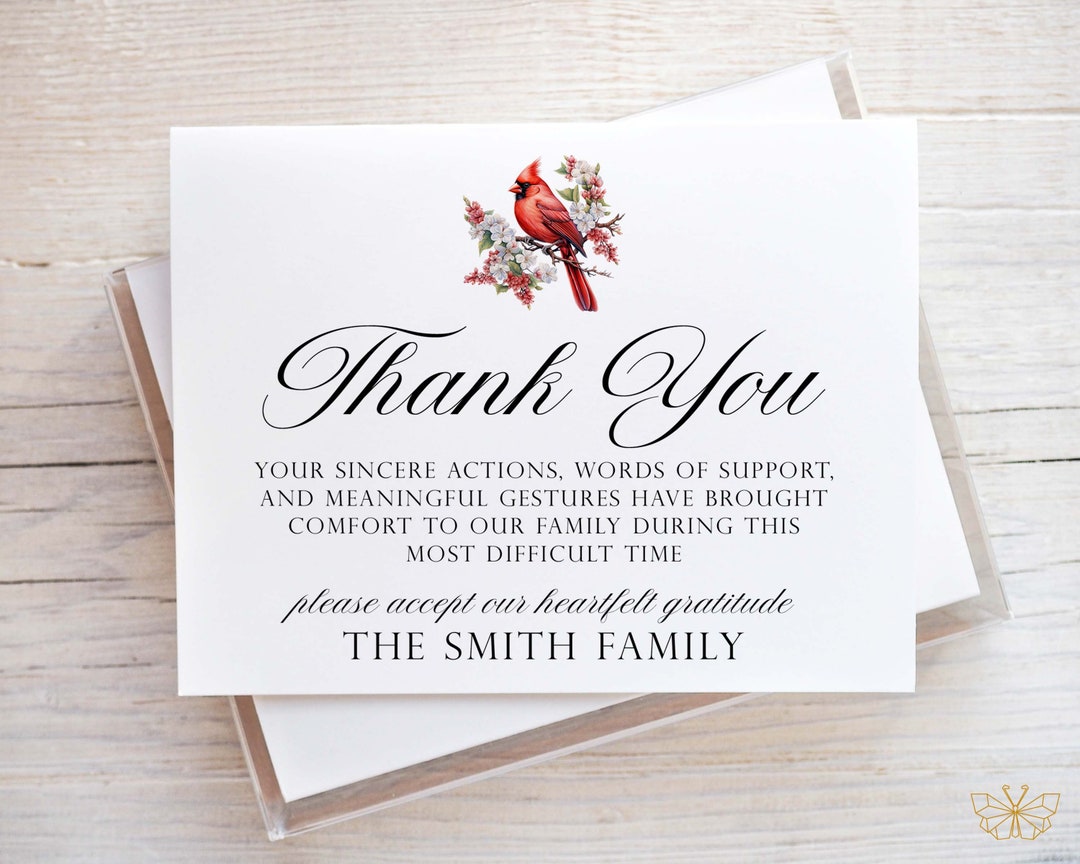 Personalized Funeral Thank You Cards