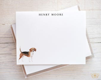 Beagle Stationery, Beagle Gifts, Personalized Dog Notecards, Dog Note Cards, Gift for Dog Lover