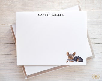 Yorkshire Terrier Stationery, Yorkshire Terrier Gifts, Personalized Dog Notecards, Dog Note Cards and Envelopes, Gift for Dog Lover