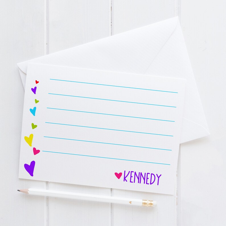 Heart Stationery Pen Pal Stationery Set Personalized Etsy
