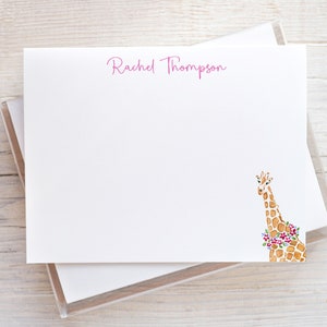 Personalized Giraffe Stationery Set, Giraffe Notecards, Giraffe Thank You Cards, Giraffe Gift