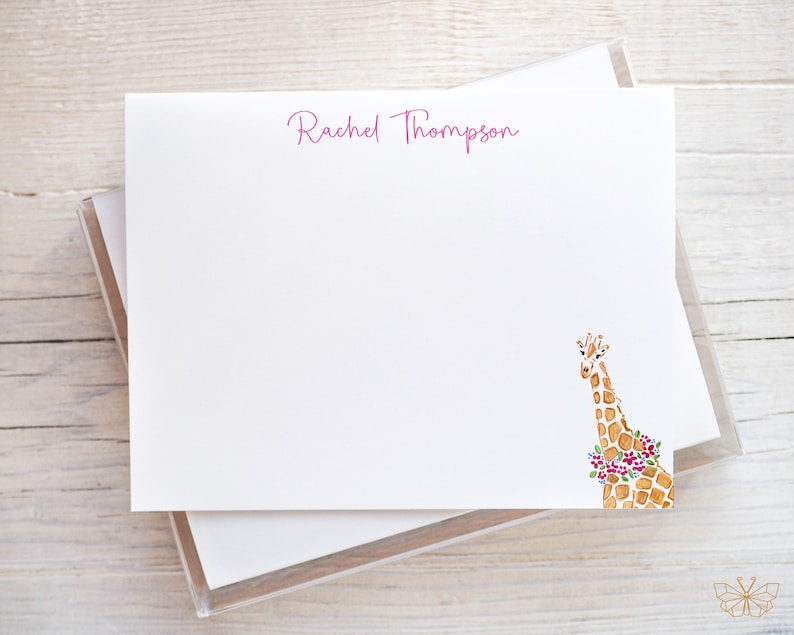Personalized Giraffe Stationery Set, Giraffe Notecards, Giraffe Thank ...