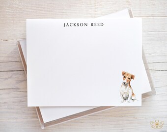 Personalized Jack Russell Stationery, Jack Russell Notecards, Dog Note Cards and Envelopes, Gift for Dog Lover