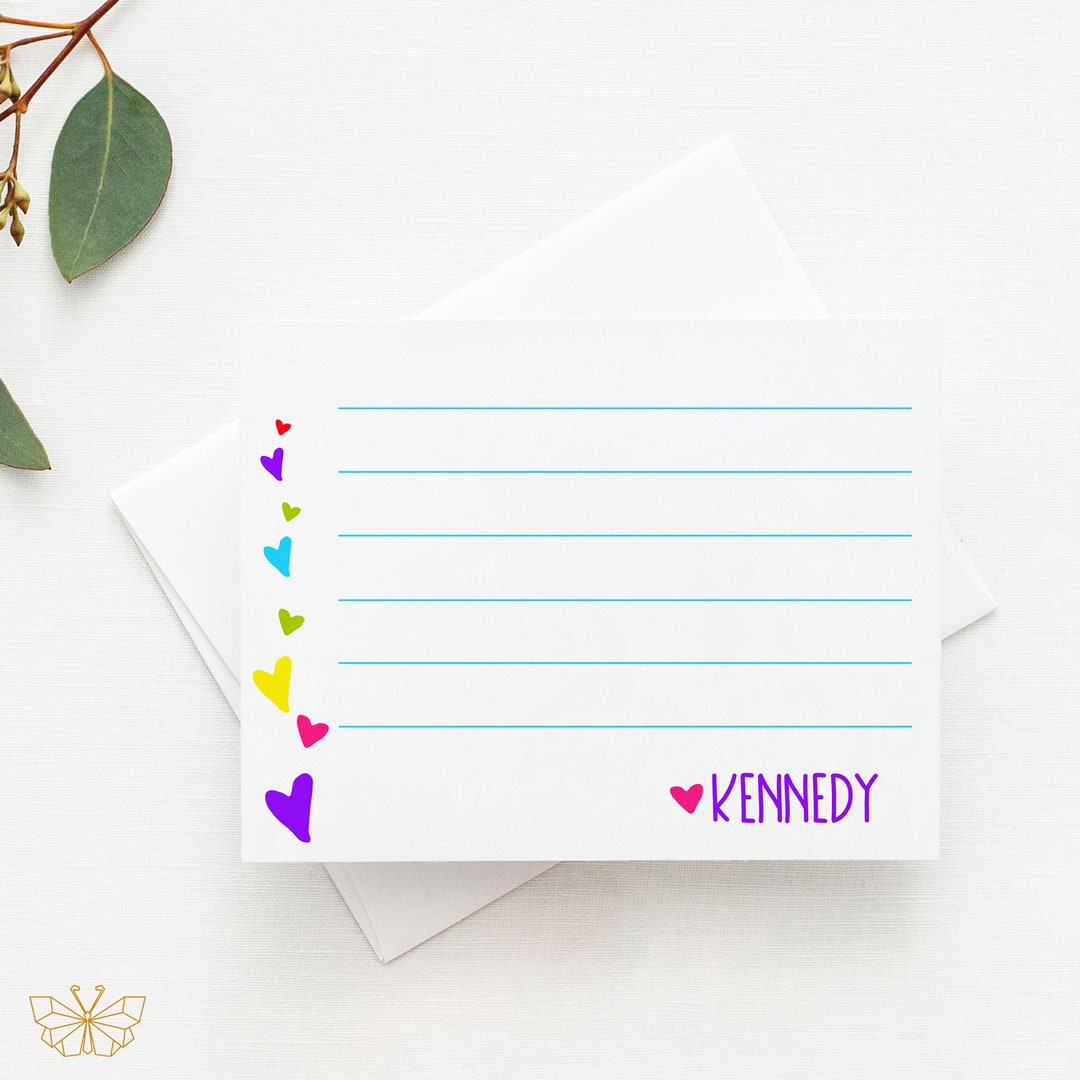 Heart Stationery Pen Pal Stationery Set Personalized Stationery Girl