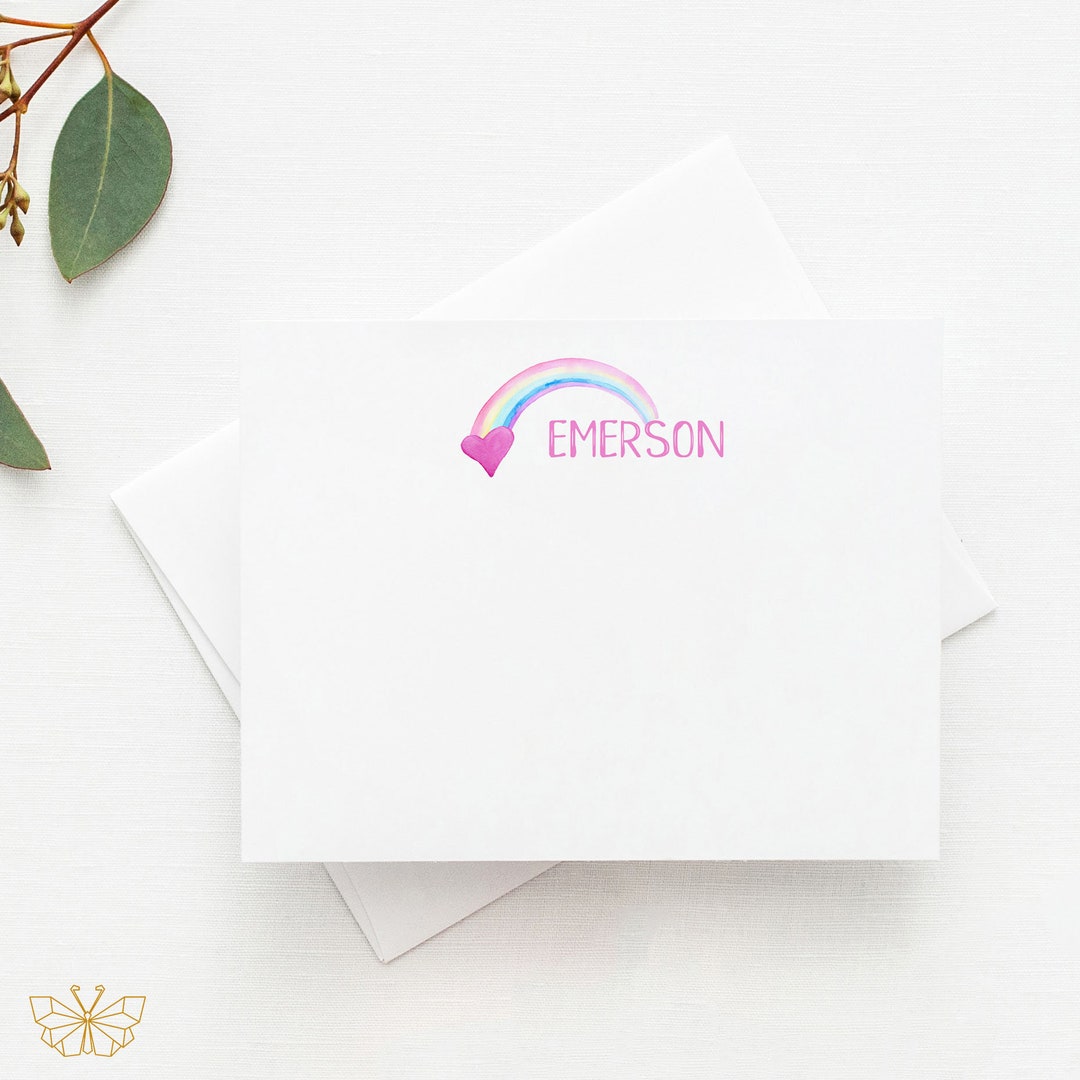 Personalized Stationery Rainbow Stationery Cute Stationary - Etsy