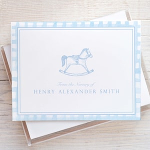 From the Nursery of Stationery Set, Boy Baby Shower Thank You Cards, Vintage Newborn Notecards, Personalized Baby Stationary