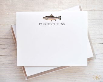 Trout Notecards, Trout Stationery, Fisherman Gift, Personalized Trout Stationery, Trout Thank You Cards, Fishing Thank You Cards