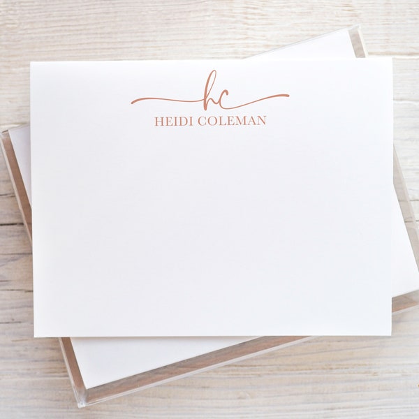 Monogram Notecards With Envelopes | Personalized Monogrammed Stationary | Monogram Note Cards | Monogram Stationery For Women