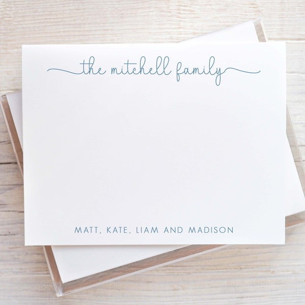 Personalized Family Stationery, Name Notecard and Envelope Set