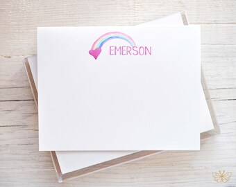 Personalized Stationery | Rainbow Stationery | Cute Stationary | Rainbow Stationary | Rainbow Note Cards | Girls Notecards | Gift for Girl