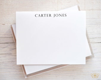 Mens Professional Personalized Stationery, Name Notecards and Envelopes