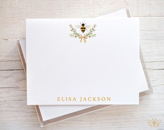 Personalized Bee Stationery, Honeybee Note Cards, Bee Notecards, Personalized Bee Gift, Bee Lovers, Custom Bee Note Card, Bee Notes