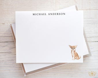 Chihuahua Stationery, Chihuahua Gifts, Personalized Dog Notecards, Dog Note Cards and Envelopes, Gift for Dog Lover