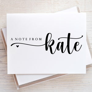 Name Stationery, Name Notecard, A Note From Stationery, Personalized Stationery for Women, Folded Notecards Personalized, Flat Notecards