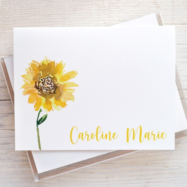Sunflower Stationery | Sunflower Stationary | Womens Stationery | Womens Note Cards | Notecards with Sunflowers | Gift for Her