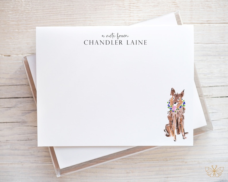 Personalized German Shepherd Stationery, Dog Notecards, Personalized Dog Gift, Dog Stationary, Dog Thank You Notes, German Shepherd Mom image 1